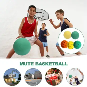 Беззвучный баскетбол | Мягкий тренировочный пенопластовый мяч для помещений | Гибкий и легкий бесшумный баскетбол с высокоэластичным бесшумным мячом для